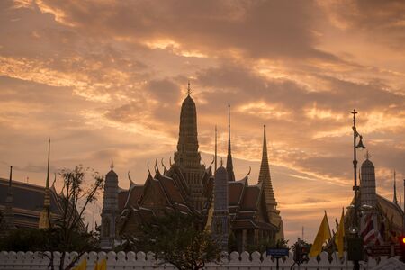the Wat Phra Kaew Temple in Banglamphu in the city of Bangkok in Thailand in Southeastasia.  Thailand, Bangkok, November, 2018のeditorial素材