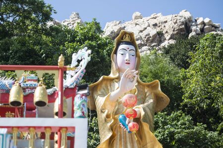 a Buddhism Temple at Sean Suk near the Town of Bangsaen in the Provinz Chonburi in Thailand.  Thailand, Bangsaen, November, 2018のeditorial素材
