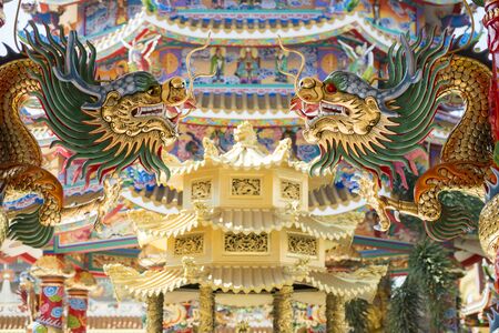 the chinese Temple of Thepsathit Phra Kiti Chaloem in the town of Ang Sila neat Bang Saen in the Provinz Chonburi in Thailand.  Thailand, Chonburi, November, 2018のeditorial素材