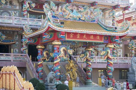 the chinese Temple of Thepsathit Phra Kiti Chaloem in the town of Ang Sila neat Bang Saen in the Provinz Chonburi in Thailand.  Thailand, Chonburi, November, 2018のeditorial素材