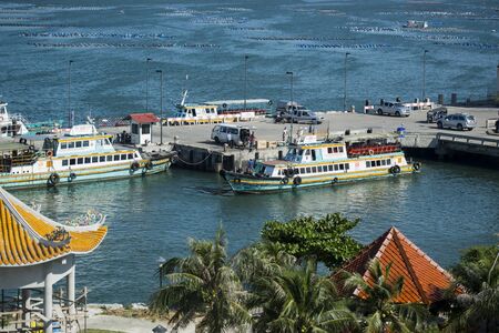 the ferry station or Pier on the island of Koh Loy in the Town of Si Racha in the Provinz Chonburi in Thailand.  Thailand, Bangsaen, November, 2018のeditorial素材