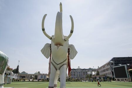 elephant statue in the Park of the Sukhawadee Palace near the city of Pattaya in the Provinz Chonburi in Thailand.  Thailand, Pattaya, November, 2018のeditorial素材
