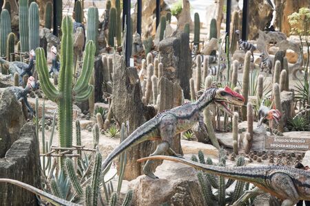 the Dinosaur Park near the city of Pattaya in the Provinz Chonburi in Thailand.  Thailand, Pattaya, November, 2018のeditorial素材