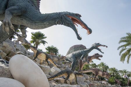 the Dinosaur Park near the city of Pattaya in the Provinz Chonburi in Thailand.  Thailand, Pattaya, November, 2018のeditorial素材