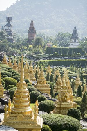 temples and shrines at the nong nooch tropical garden near the city of Pattaya in the Provinz Chonburi in Thailand.  Thailand, Pattaya, November, 2018のeditorial素材