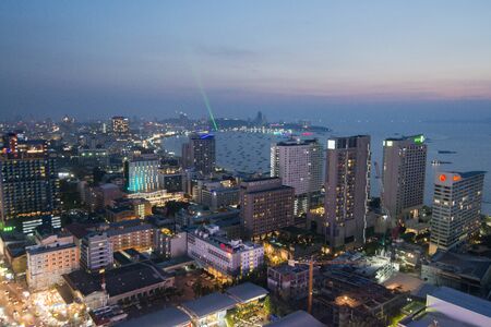 the view from the Rooftop Bar at the Grand Centre Point Pattaya in the city of Pattaya in the Provinz Chonburi in Thailand.  Thailand, Pattaya, November, 2018のeditorial素材