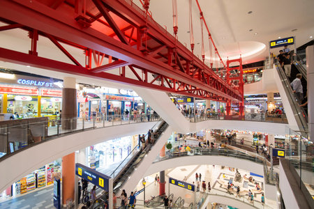 the interior architecture of the Terminal 21 Shopping Mal in the city of Pattaya in the Provinz...