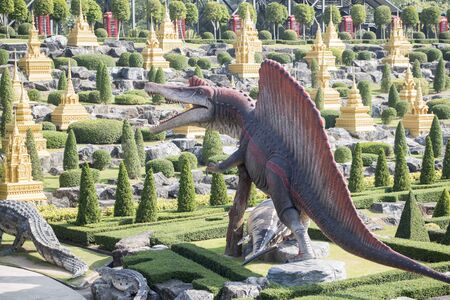 the Dinosaur Park near the city of Pattaya in the Provinz Chonburi in Thailand.  Thailand, Pattaya, November, 2018のeditorial素材