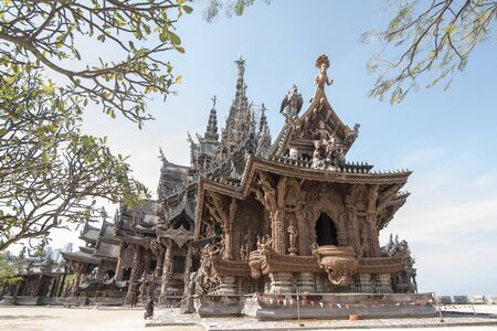 the Wood Sanctuary of Truth Temple in the city of Pattaya in the Provinz Chonburi in Thailand.  Thailand, Pattaya, November, 2018のeditorial素材