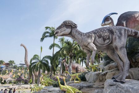 the Dinosaur Park near the city of Pattaya in the Provinz Chonburi in Thailand.  Thailand, Pattaya, November, 2018のeditorial素材