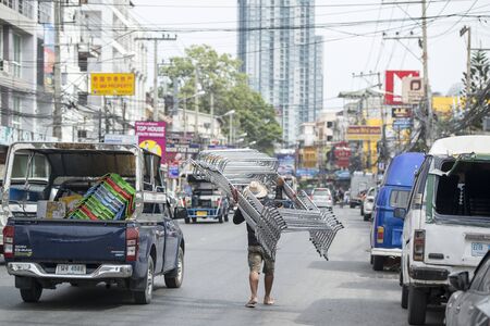 the second road in the city of Pattaya in the Provinz Chonburi in Thailand.  Thailand, Pattaya, November, 2018のeditorial素材