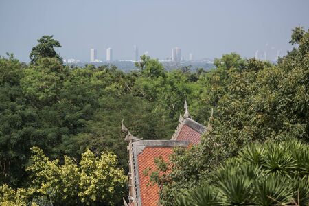 the Phra Maha Manthapa Phutthabat Temple near the city of Pattaya in the Provinz Chonburi in Thailand.  Thailand, Pattaya, November, 2018のeditorial素材