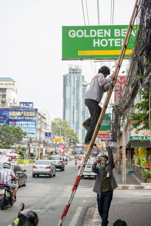the second road in the city of Pattaya in the Provinz Chonburi in Thailand.  Thailand, Pattaya, November, 2018のeditorial素材