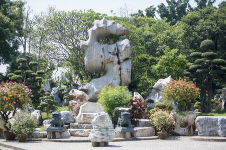 a stone sculpture at the Million Years Stone Garden near the city of Pattaya in the Provinz Chonburi in Thailand.  Thailand, Pattaya, November, 2018のeditorial素材