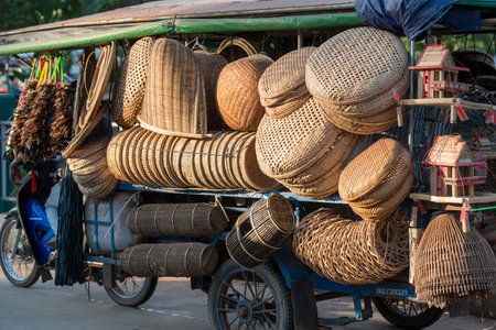 a Motorbike shop on a street in the city of Siem Reap in northwest of Cambodia.   Siem Reap,...