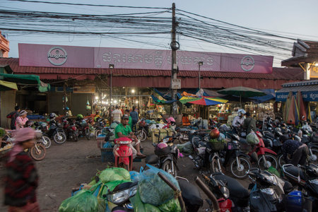 the Samaki market of Phsar Samaki in the city of Siem Reap in northwest of Cambodia.   Siem Reap,...