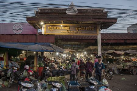 the Samaki market of Phsar Samaki in the city of Siem Reap in northwest of Cambodia.   Siem Reap, Cambodia, November 2018のeditorial素材