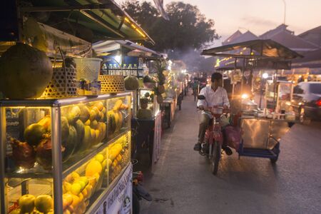 a market street in the old Town in the city of Siem Reap in northwest of Cambodia.   Siem Reap, Cambodia, November 2018のeditorial素材