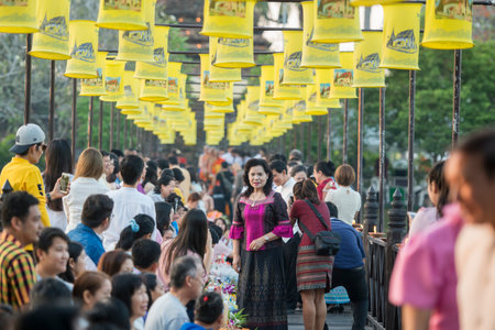 a buddhism Monk ceremony at the Loy Krathong Festival in the Historical Park in Sukhothai in the...