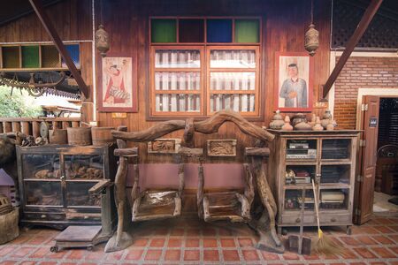 the privat traditional Teak wood House and residence of Baantep Museum in the old Town the city centre of Phrae in the north of Thailand.  Thailand, Phrae November, 2018.のeditorial素材