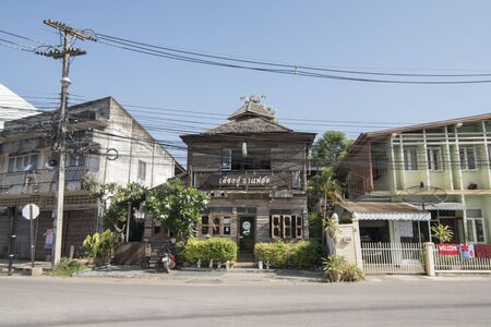 a privat traditional Teak wood House and residence in the old Town the city centre of Phrae in the north of Thailand.  Thailand, Phrae November, 2018.のeditorial素材
