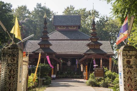 the Wood Temple of Wat Jom Sawan in the old Town the city centre of Phrae in the north of Thailand.  Thailand, Phrae November, 2018.のeditorial素材