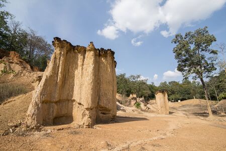 the Landscape of Phae Muang Phi in the country side of Ban Nakhuha near the city of  Phrae in the north of Thailand.  Thailand, Phrae November, 2018.のeditorial素材