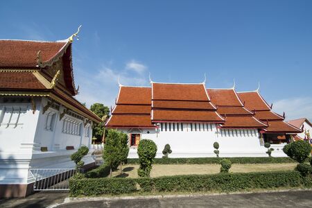 the Wat Phra Non Temple in the old Town the city centre of Phrae in the north of Thailand.  Thailand, Phrae November, 2018.のeditorial素材
