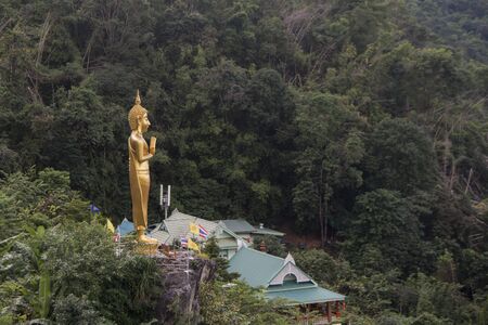 a buddha at the Wat Phra That In Khaen Temple near the city of  Phrae in the north of Thailand.  Thailand, Phrae November, 2018.のeditorial素材