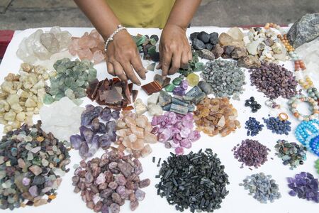 the Gem and Jewelry market in the city of  Chanthaburi in the north of Thailand.  Thailand, Chanthaburi, November, 2018.のeditorial素材