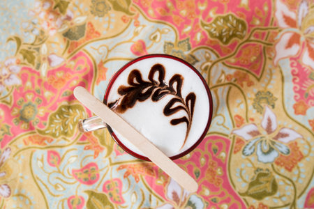 a cafe cappucchino in the city of  Chanthaburi in the north of Thailand.  Thailand, Chanthaburi,...