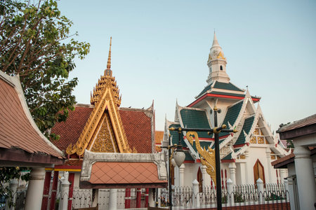 a ruin of the Wat Nang Phaya Temple in the city of  Phitsanulok in the north of Thailand.  Thailand,...