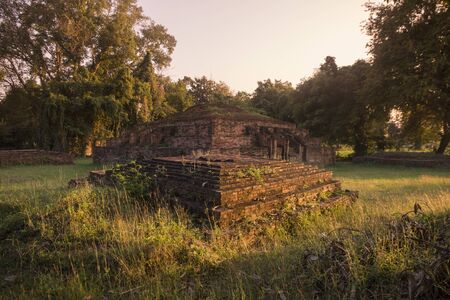 the ruins of the Chandra Palace in the city of  Phitsanulok in the north of Thailand.  Thailand, Phitsanulok, November, 2018.のeditorial素材