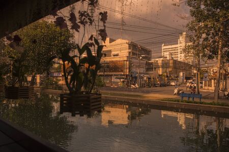 the aerea at the Night Bazaar in the city of  Phitsanulok in the north of Thailand.  Thailand, Phitsanulok, November, 2018.のeditorial素材