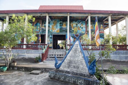 a Wat at the wat Phnom Sampeau on the Mount Phnom Sompov near the city of Battambang in Cambodia.  Cambodia, Battambang, November, 2018のeditorial素材