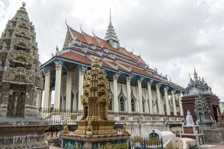 the Wat Damrey Sar Temple in the city centre of Battambang in Cambodia.  Cambodia, Battambang, November, 2018のeditorial素材