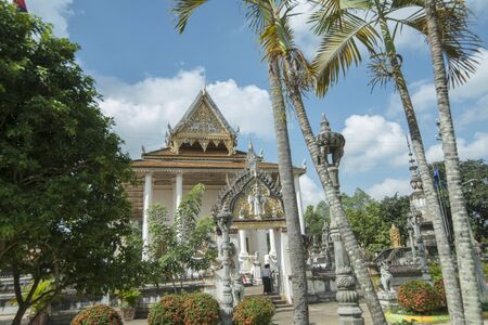 the Wat Bo Vil Temple in the city centre of Battambang in Cambodia.  Cambodia, Battambang, November, 2018のeditorial素材