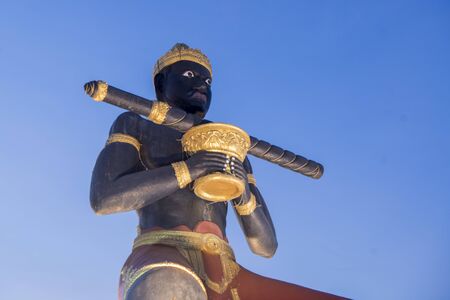the statue of King Dambong at the Ta Dambong Square in the city Battambang in Cambodia.  Cambodia, Battambang, November, 2018のeditorial素材