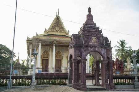 the Wat Pachhaa Temple in the city centre of Battambang in Cambodia.  Cambodia, Battambang, November, 2018のeditorial素材