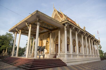 the Wat Pachhaa Temple in the city centre of Battambang in Cambodia.  Cambodia, Battambang, November, 2018のeditorial素材