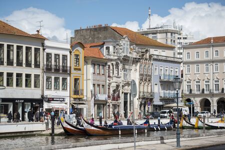 the old town of Aveiro south of Porto in Portugal in Europe.  Portugal, Porto, April, 2019のeditorial素材