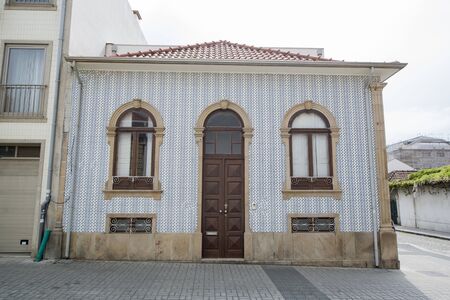 the architecture in the town of Espinho, south of the city Porto in Porugal in Europe.   Portugal, Porto, April, 2019のeditorial素材
