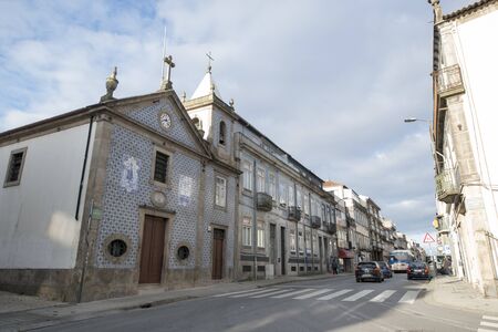the architecture in the town of Espinho, south of the city Porto in Porugal in Europe.   Portugal, Porto, April, 2019のeditorial素材