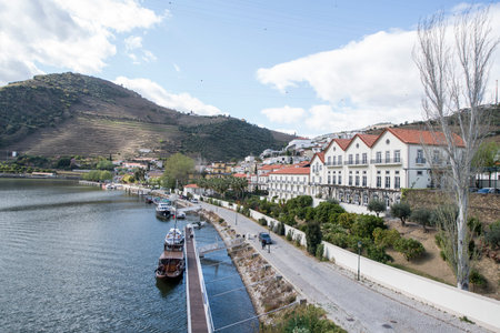 a road in the town of Pinhao on the Douro river, east of Porto in Portugal in Europe.  Portugal,...