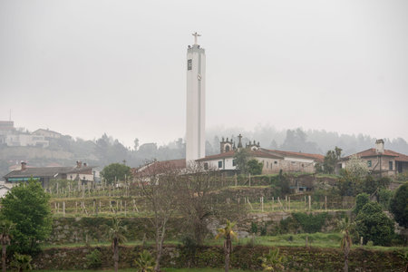 a church near the old town of Entre os Rios at the Douro river, east of Porto in Portugal in Europe....