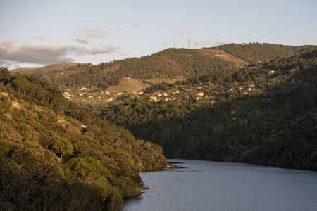 the Landscape of the Douro River betwen the towns of Reso da Regua and Pinhao east of Porto in Portugal in Europe.  Portugal, Regua, April, 2019のeditorial素材