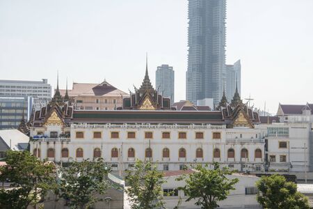 the wat yannawa at silom in the city of Bangkok in Thailand in Southest Asia.  Thailand, Bangkok, November, 2019のeditorial素材