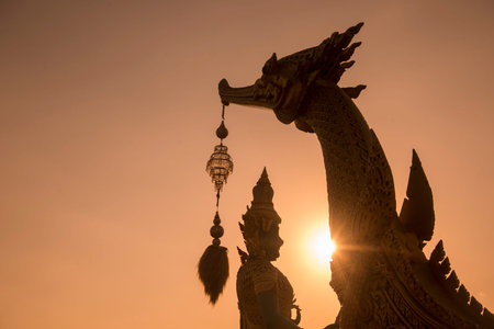 a front figure of a royal barge at a exhibition about the royal barge ceremony at the Sanam Luang...