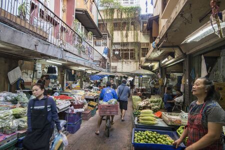 the Tha Klang Market in the city of Bangkok in Thailand in Southest Asia.  Thailand, Bangkok, November, 2019のeditorial素材
