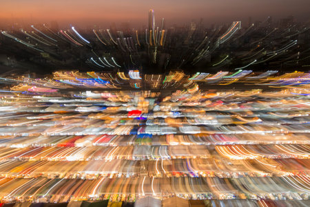 the view of the Ratchada Night market in the city of Bangkok in Thailand in Southest Asia. ...